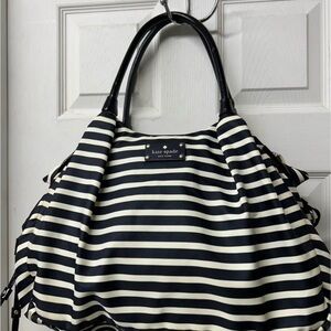 Kate Spade Navy and White Striped Shoulder Bag